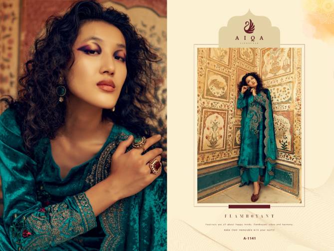 Sastra By Aiqa Winter Wear Fancy Work Velvet Salwar Kameez Wholesale Online